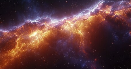 Obraz premium Cosmic nebulae display vibrant colors and energy.