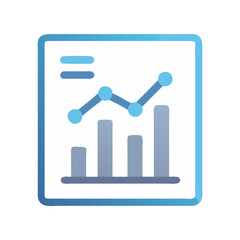 Flat icon of business chart and growth report presentation