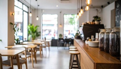 おしゃれなカフェの店内・カウンター