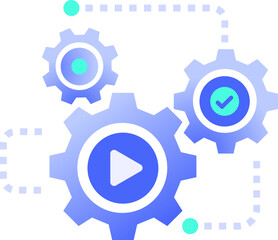 Automated Quality Control Systems process automation Smart Manufacturing and Industry Icon Illustration	