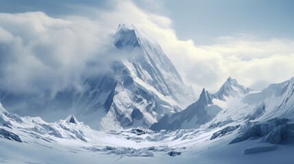 Obraz premium Beautiful winter landscape with snowy mountains.