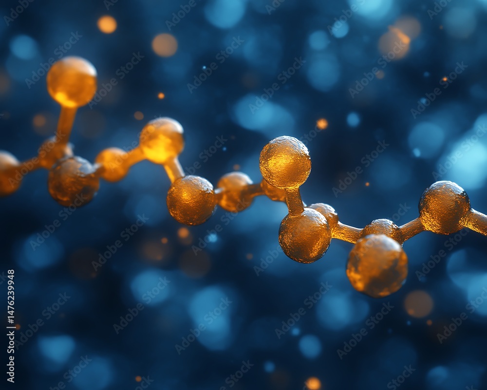 Wall mural an artistic representation of a molecular structure on a dark background