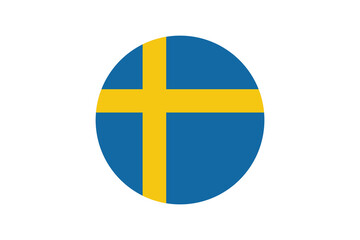 Round Sweden flag icon. national flag of Sweden. EPS10