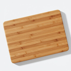 Bamboo Cutting Board on White Background