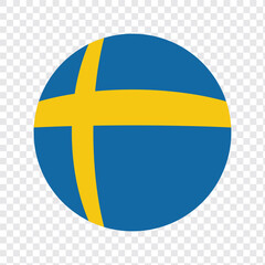Round Sweden flag icon. EPS10