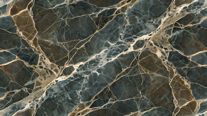 Dark Teal and Gold Marble Texture Seamless Pattern for Design Projects
