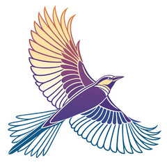 Obraz premium vector illustration of an illustration of a bird