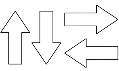 シンプルな左右上下の矢印のアイコン