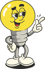 Cartoon Light Bulb Snapping Fingers Illustration