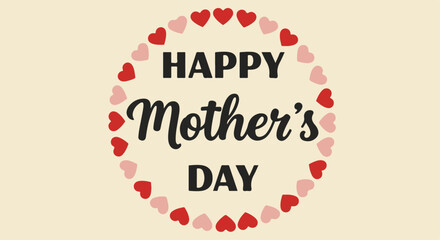 Happy Mother's Day Illustration with Hearts