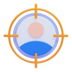 PNG 3D Target Audience Focus Icon Isolated on a White Background
