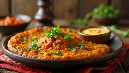 Fototapeta premium Indian food dish, close shot of dishes, realistic image 