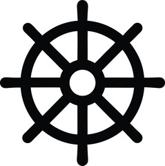 Obraz premium ship wheel steering icon vector illustration