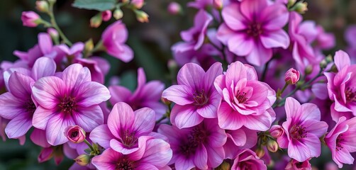 Seamless wallpaper of purple and pink floral blooms, delicate and romantic ,  floral pattern,  flower texture