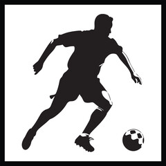 Naklejka premium Black Soccer Pose Silhouette Graphic