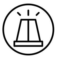 Alarm Siren Vector Line Icon Design
