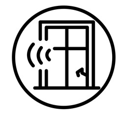 Glass Break Sensor Vector Line Icon Design
