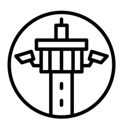 Security Camera Tower Vector Line Icon Design