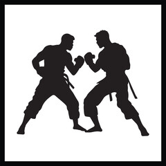 Silhouette Combat Sports clipart