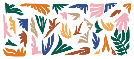 Fototapeta premium Set of isolated collage elements in vibrant color