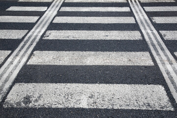 Zebra crossing on city road