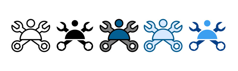 Installation Service Icon Set Multiple Style Collection