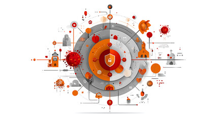 Obraz premium Digital security visualization modern technology infographic abstract environment concept of cyber protection