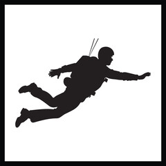 Skydiver Falling Silhouette Graphic