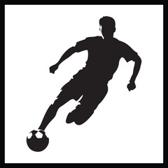 Black Soccer Pose Silhouette Graphic