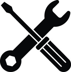 Wrench Screwdriver Crossed Icon Vector Illustration