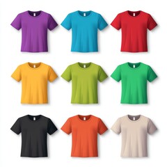 Colorful t-shirt mockups