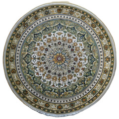 Naklejka premium Round Floral Pattern Rug Design on transparent background