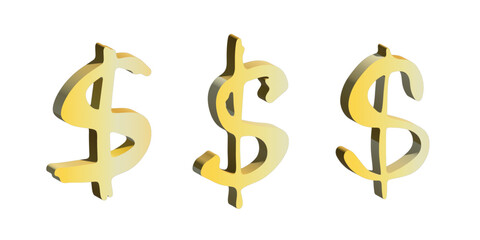 3d dollar currency symbol set Elements for design