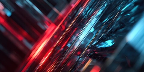 Sci-Fi Blue and Red Tech Tunnel Graphics