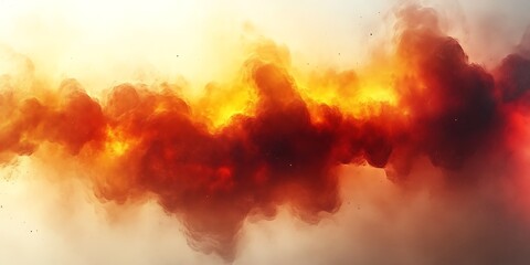 Abstract fiery formation of smoke and glowing intense light effects