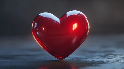 Fototapeta premium A sharp and clean red heart icon with a minimalistic design captured with an HD camera.
