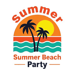 Sunny Summer Beach Party Invitation Art & Illustration