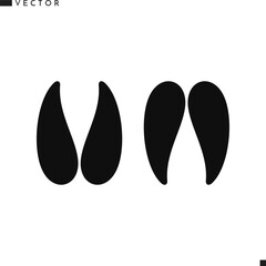 Sheep footprint vector. Ram footprint 