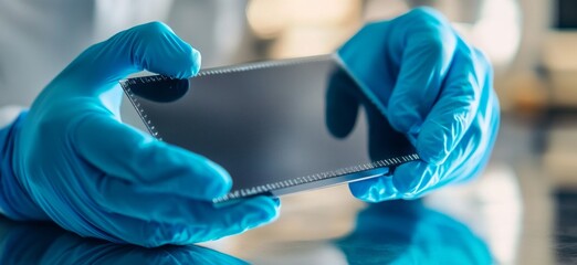 Technician handling a touch screen display