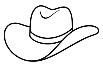 Cowboy hat vector line art, Cowboy hat outline icon