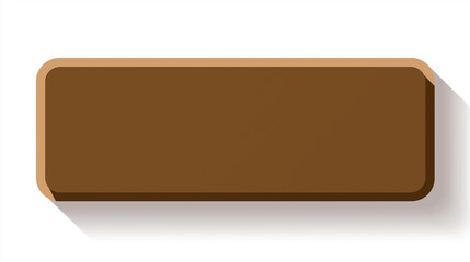 Simple brown rectangular bar on transparent background in flat design