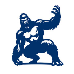 Fototapeta premium Aggressive Gorilla Powerful Ape in the Wild