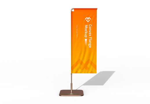 Advertising Convex Flag Banner Mockup