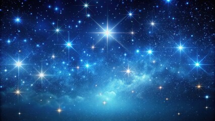 Obraz premium A vast expanse of dark blue sky with twinkling stars scattered across it like diamonds against the velvet darkness