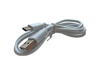 Charging and data transfer cable, USB-A to micro USB, isolated