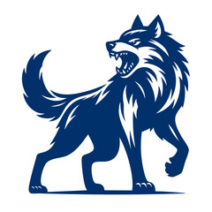 Obraz premium Majestic Blue Wolf A Powerful and Fearsome Predator Illustration