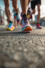 Fototapeta premium Runners running on a city street