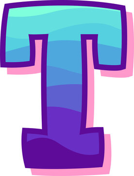 Gradient Pop Letter, Colorful 3D Style, Pop Art Alphabet