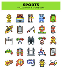 Collection of 25 Colorful Sports Icons
