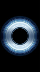 Black hole with accretion disk, vector illustration. black hole with glowing accretion disk and singularity nucleus. Concept 3D illustration of cosmic wormhole on starry space background. 